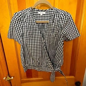 Madewell Black and White Plaid Shirt Size S